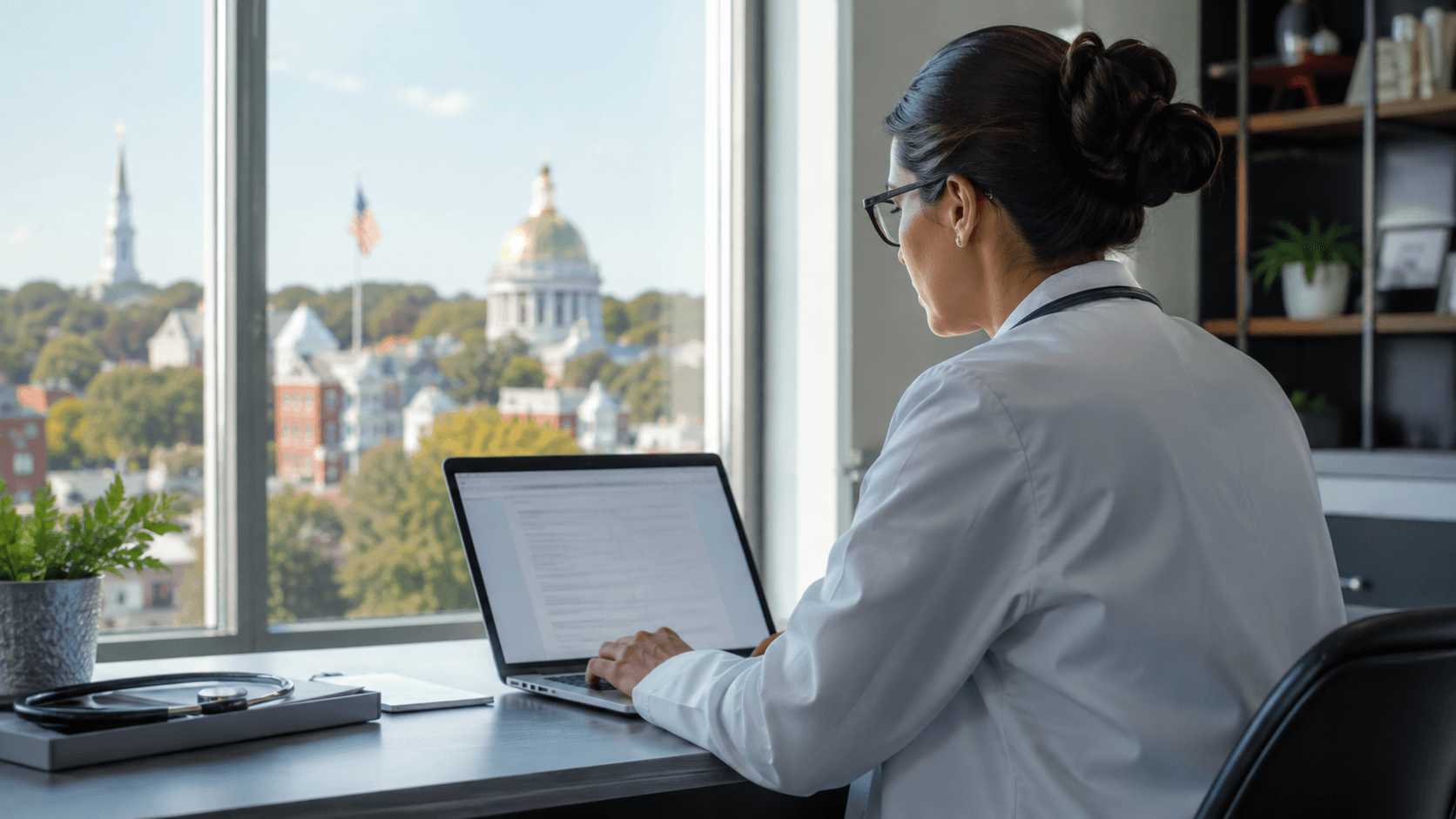 Healthcare professional reviewing New Hampshire licensure requirements