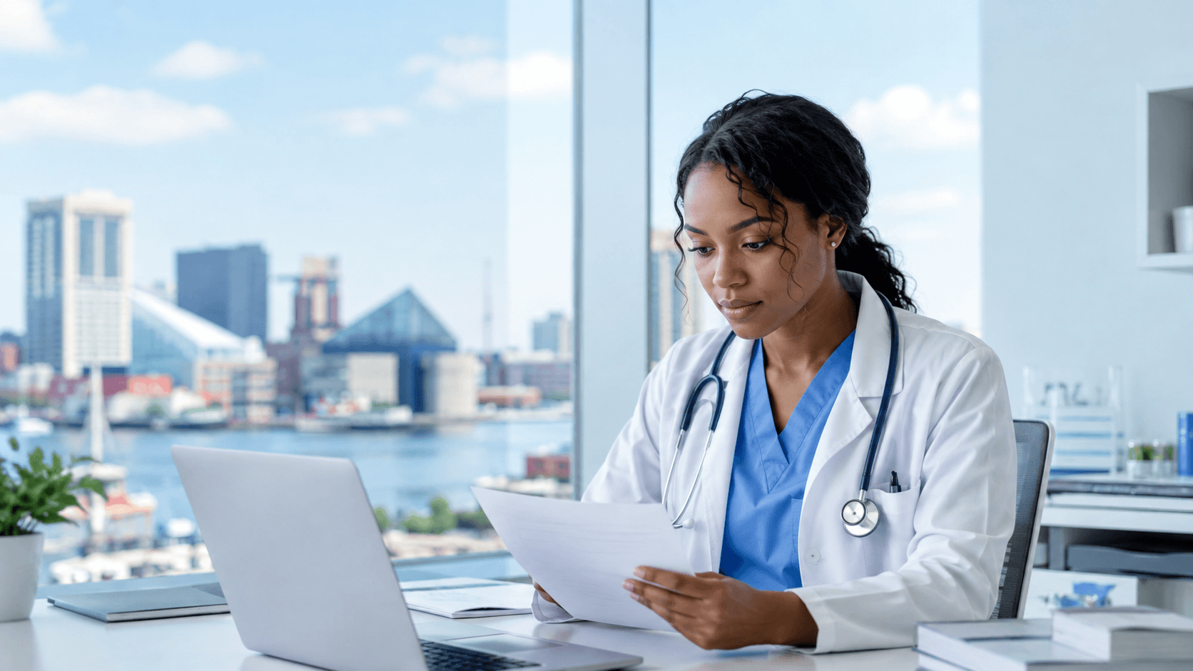 Healthcare professional reviewing Rhode Island licensure requirements