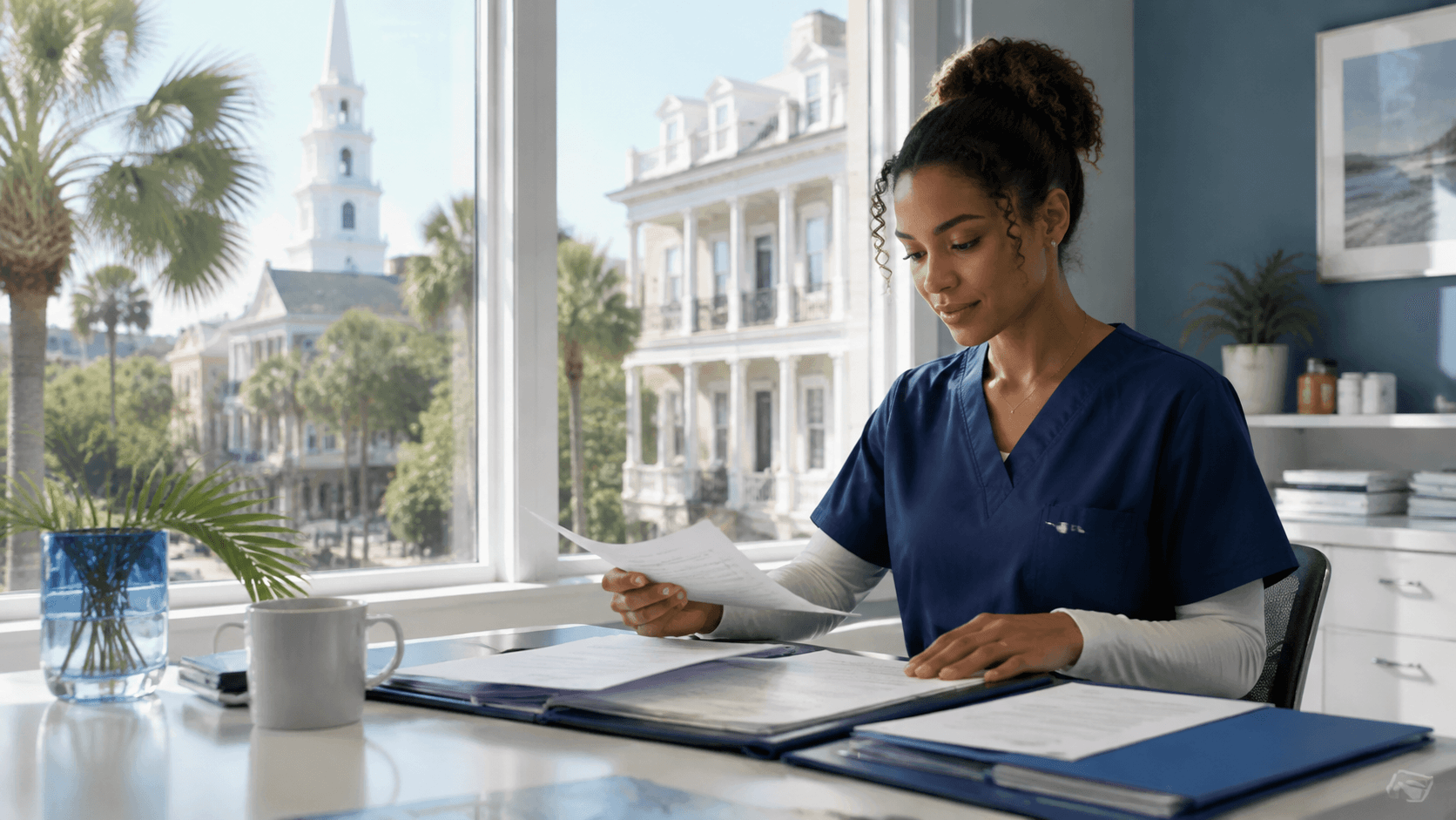 Healthcare professional reviewing South Carolina licensure requirements