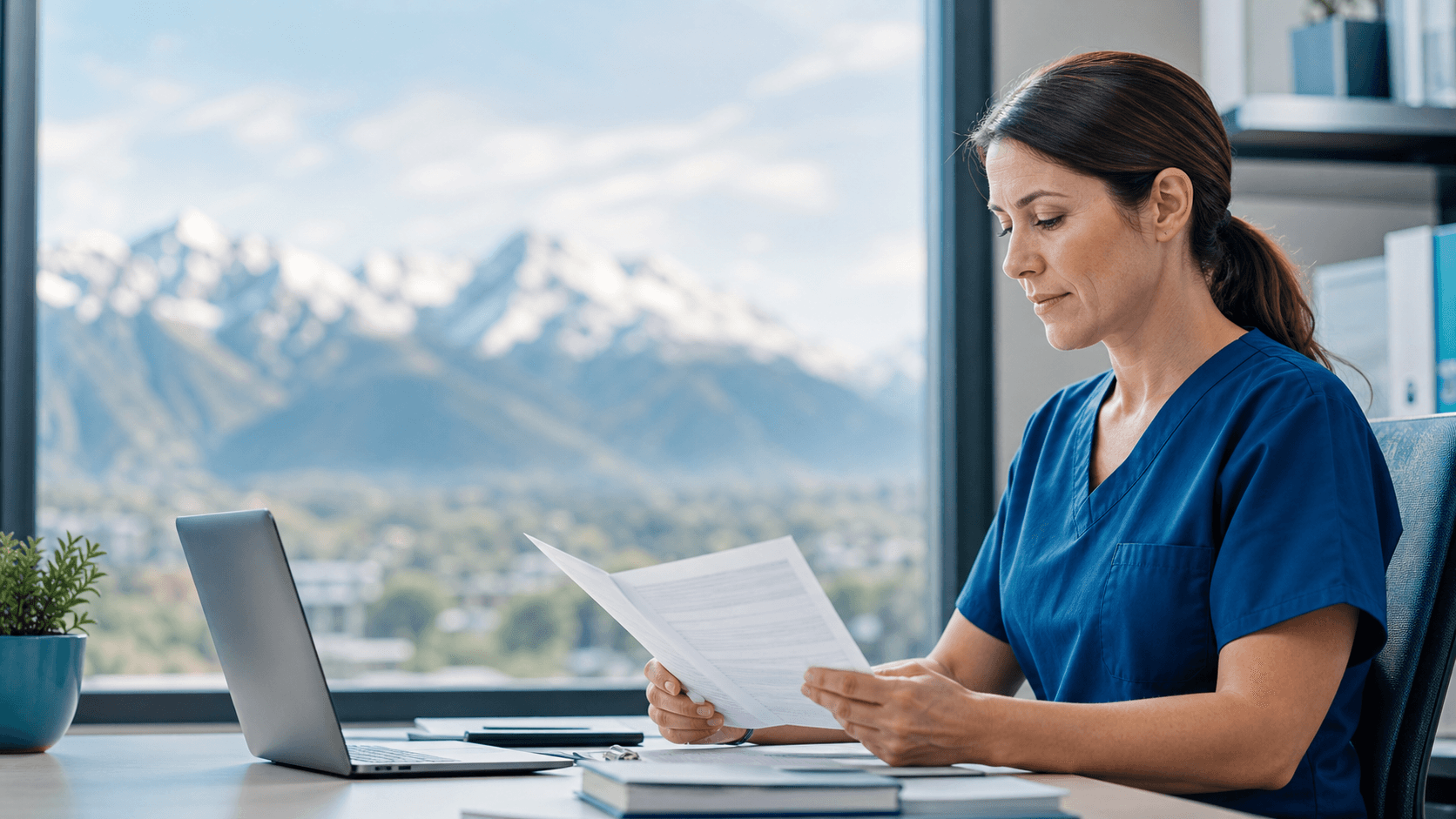 Healthcare professional reviewing Utah licensure requirements